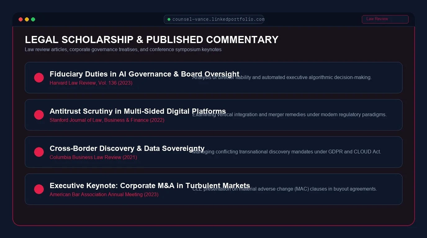 Scholarship & Legal Commentary